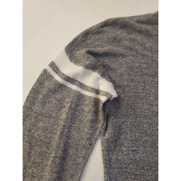 Ladies Madewell Lightweight 109% Linen Gray W/Sleeve Stripes LS Sweater Size S - Picture 3 of 9